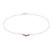 925 Sterling silver anklet with crystal.