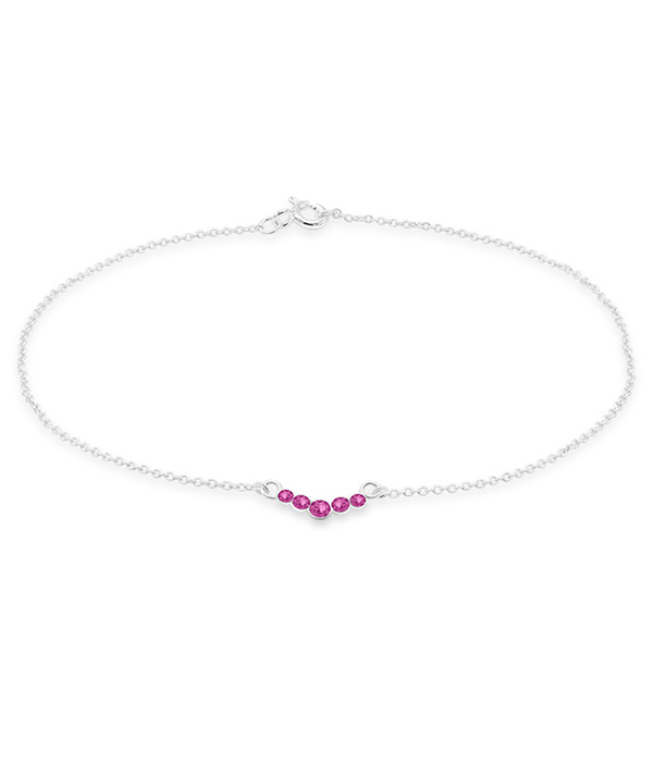 925 Sterling silver anklet with crystal.