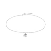 925 Sterling silver anklet with crystal.