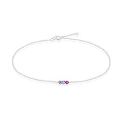 925 Sterling silver anklet with crystal.
