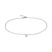 925 Sterling silver anklet with crystal.