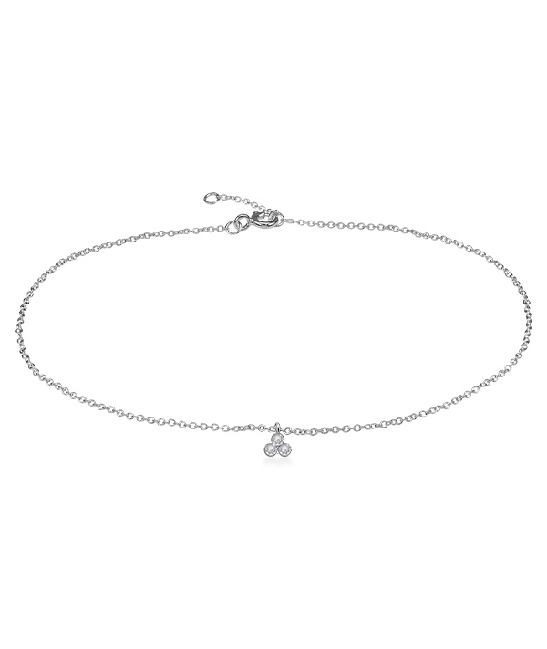925 Sterling silver anklet with crystal.