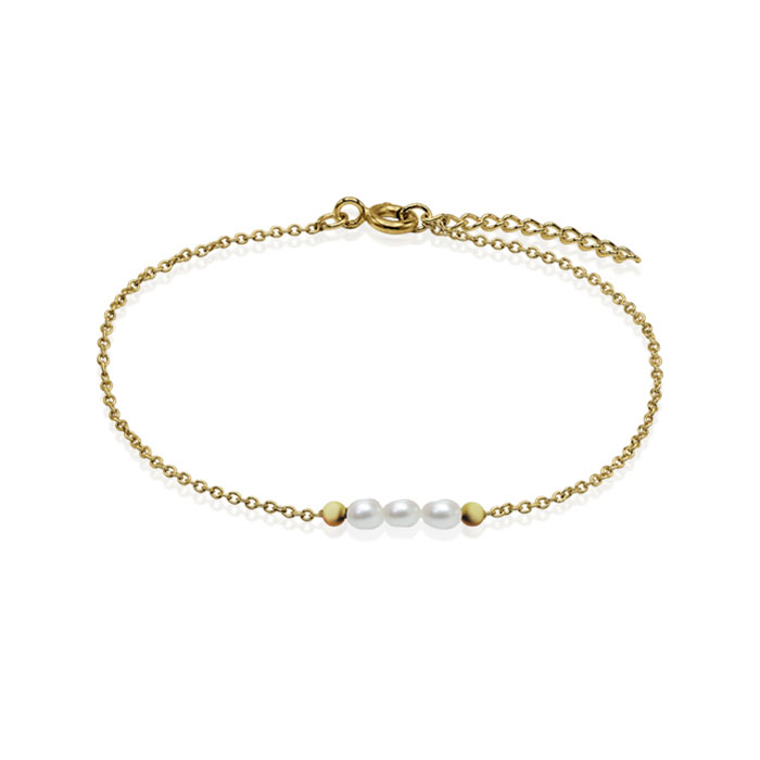 Gold plated sterling silver bracelet with fresh water peal.