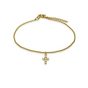 Gold plated sterling silver bracelet with cubic zircon.