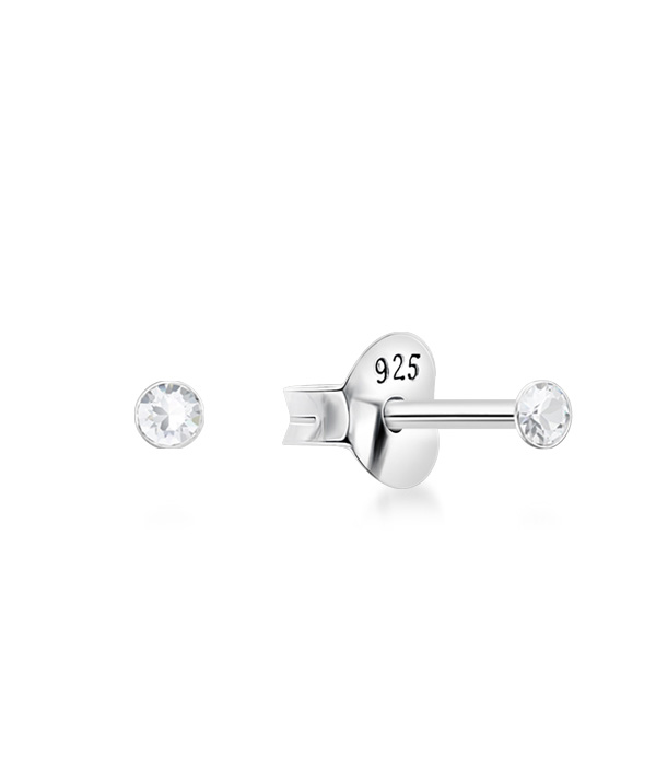 925 Sterling silver stud with crystals.