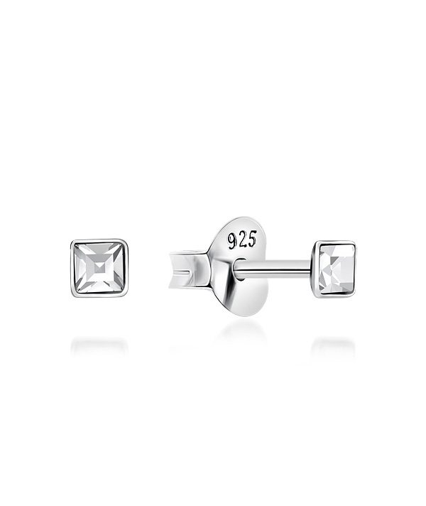 925 Sterling silver stud with crystals.