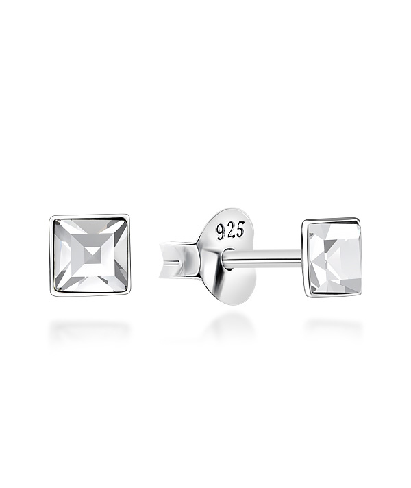 925 Sterling silver stud with crystals.