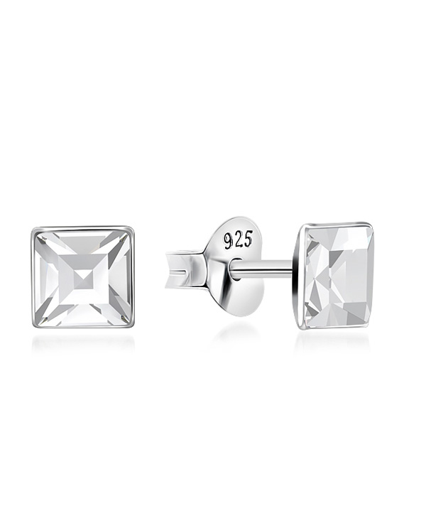 925 Sterling silver stud with crystals.