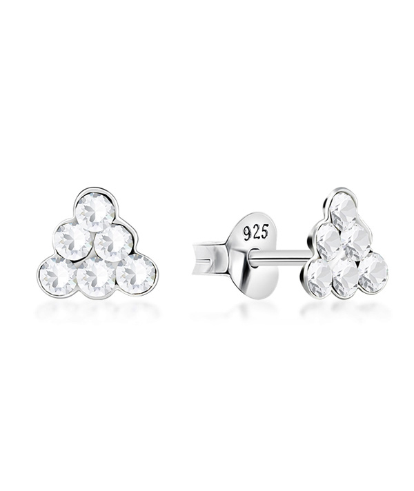 925 Sterling silver stud with crystals.