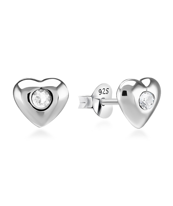 925 Sterling silver stud with crystals.