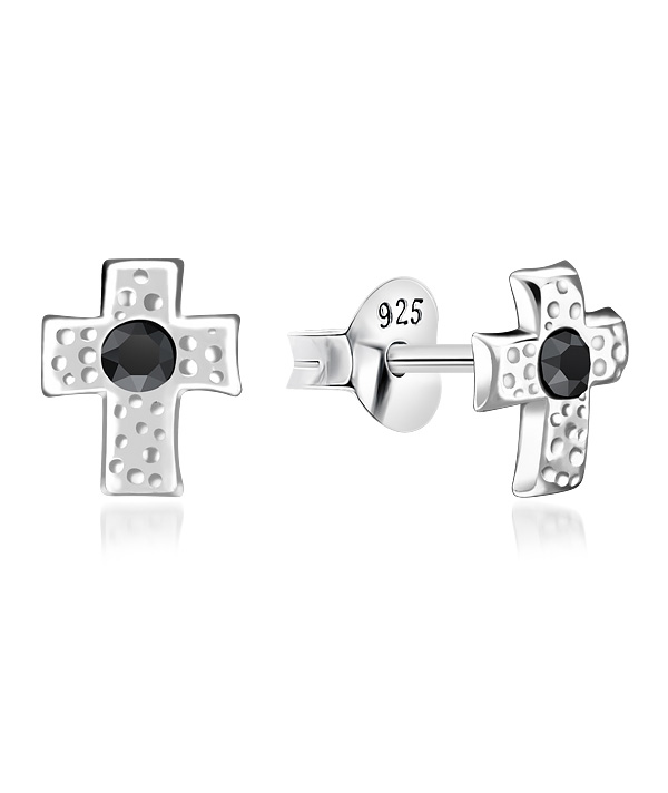 925 Sterling silver stud with crystals.