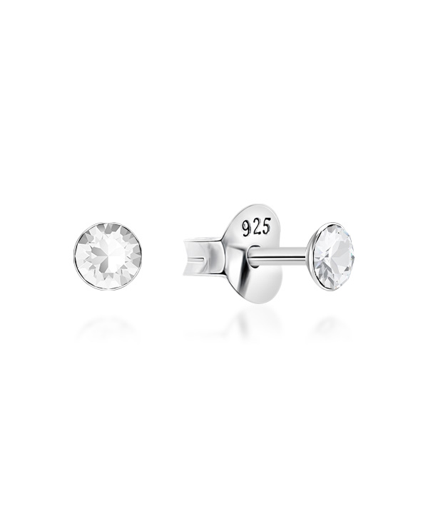 925 Sterling silver stud with crystals.