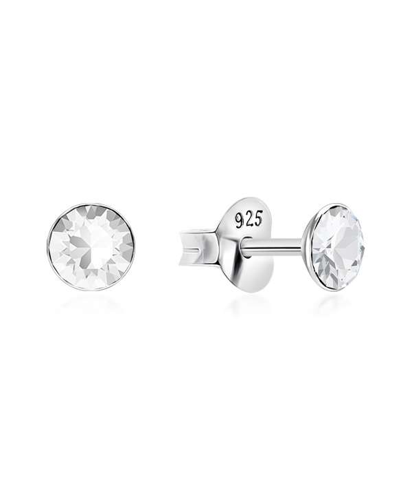 925 Sterling silver stud with crystals.