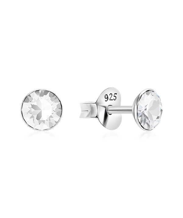 925 Sterling silver stud with crystals.