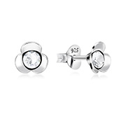 925 Sterling silver stud with crystals.