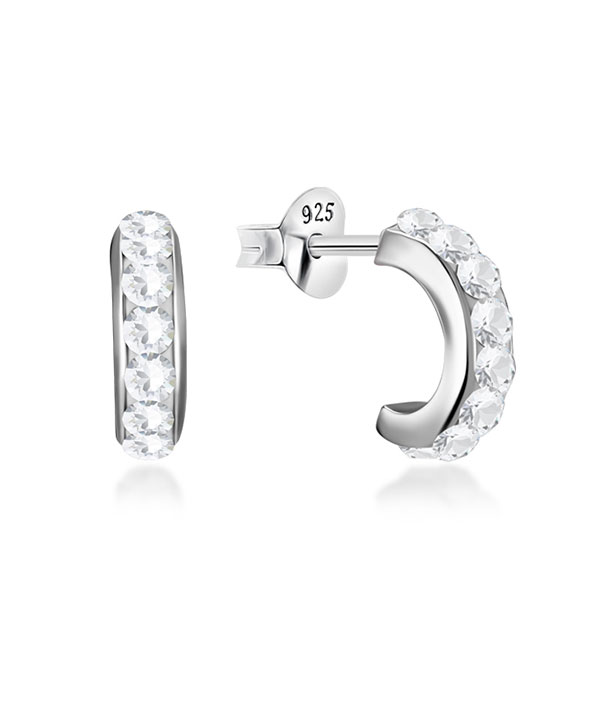925 Sterling silver stud with multi crystals.