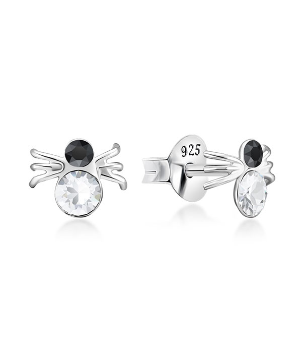 925 Sterling silver stud with crystals.