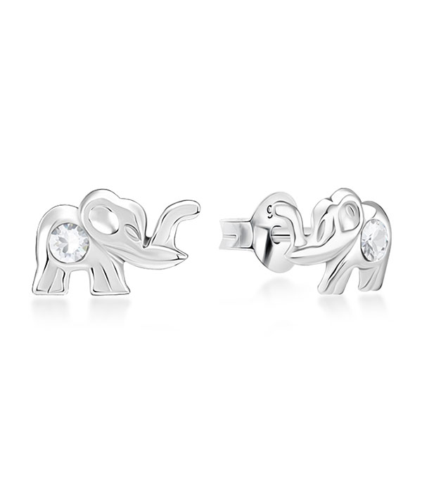 925 Sterling silver stud with crystals.