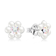 925 Sterling silver stud with synthetic pearl.