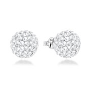 925 Sterling silver stud with multi crystals.