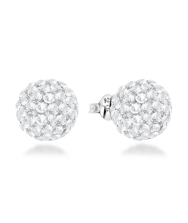 925 Sterling silver stud with multi crystals.