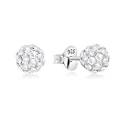 925 sterling silver multi crystals stud.