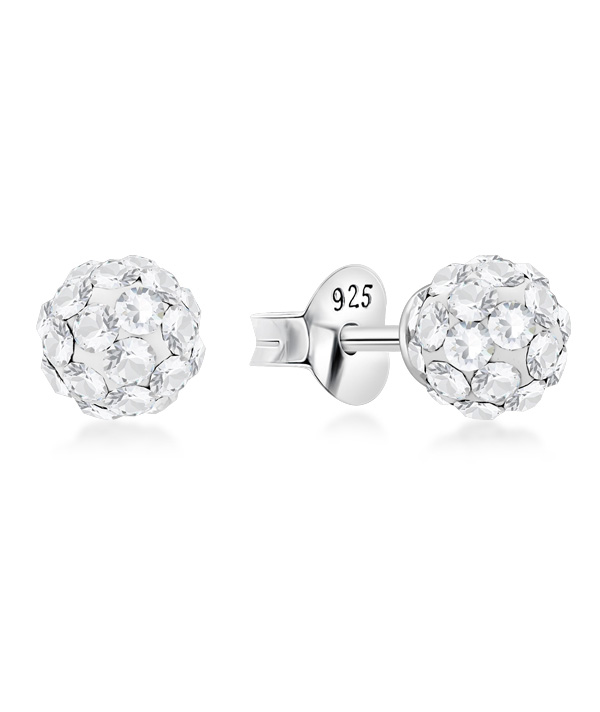 925 sterling silver multi crystals stud.