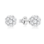 925 sterling silver multi crystals stud.
