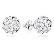 925 sterling silver multi crystals stud.