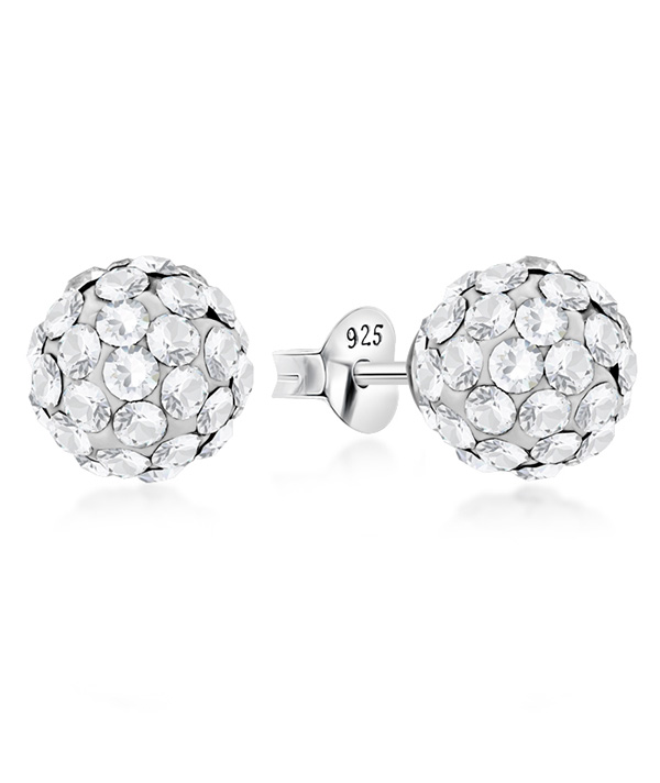 925 sterling silver multi crystals stud.