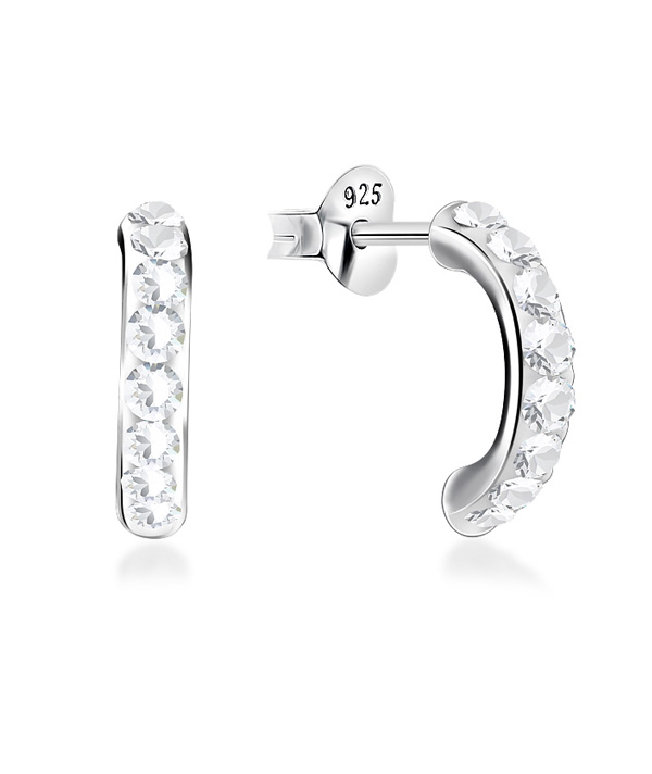 925 sterling silver multi crystals stud.