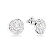 925 Sterling silver stud with multi crystals.