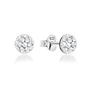 925 Sterling silver stud with multi crystals.