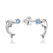 925 Sterling silver stud with crystals.