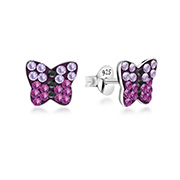 925 sterling silver multi crystals stud.