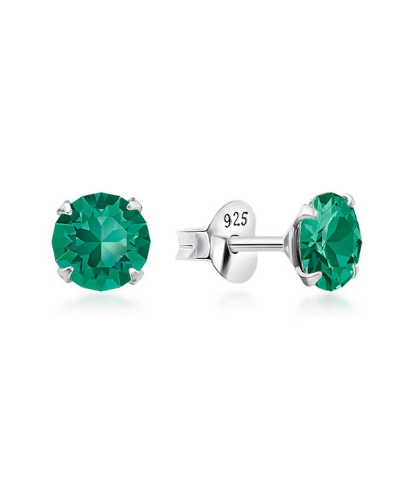925 Sterling silver stud with crystals.