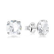 925 Sterling silver stud with crystals.