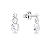 925 Sterling silver stud with crystals.