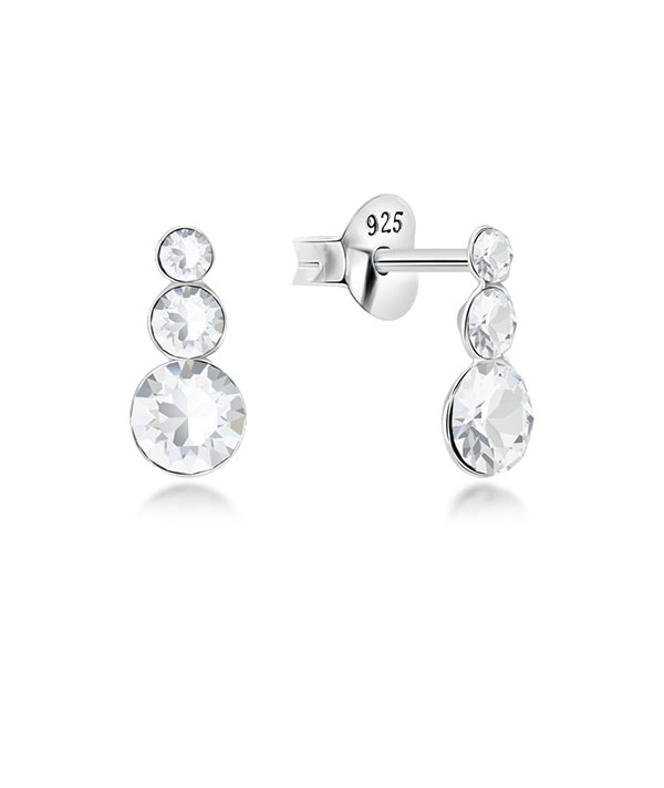 925 Sterling silver stud with crystals.