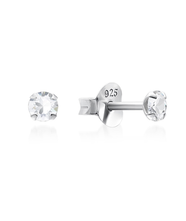 925 Sterling silver stud with crystals.