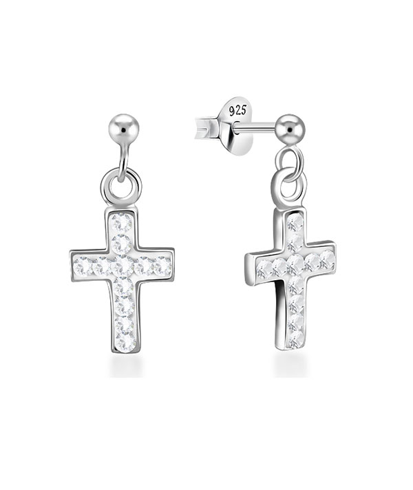 925 Sterling silver stud with multi crystals.
