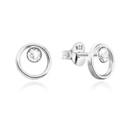 925 Sterling silver stud with crystals.
