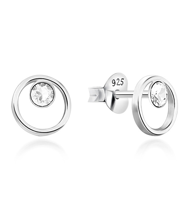 925 Sterling silver stud with crystals.