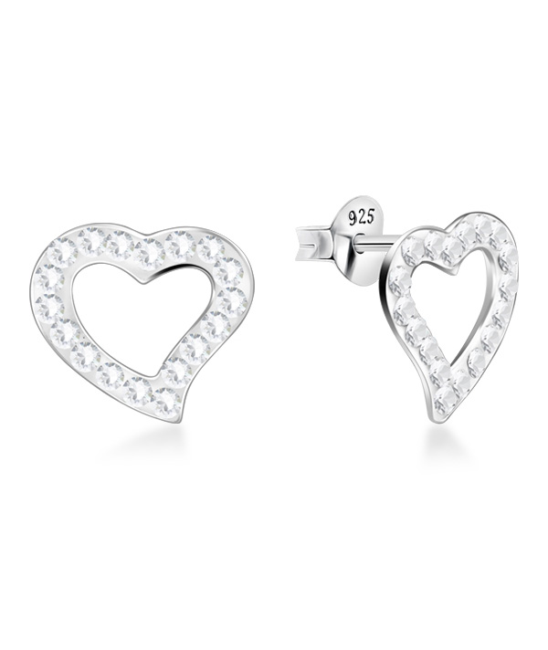 925 sterling silver multi crystals stud.