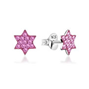 925 Sterling silver stud with multi crystals.