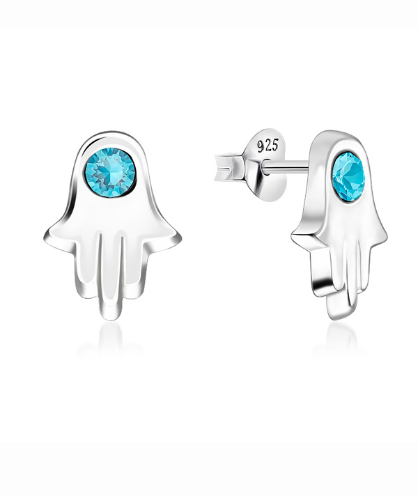 925 Sterling silver stud with crystals.