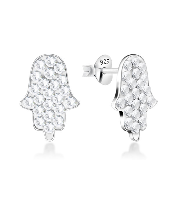 925 Sterling silver stud with multi crystals.