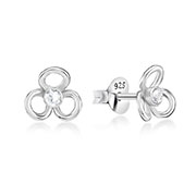 925 Sterling silver stud with crystals.