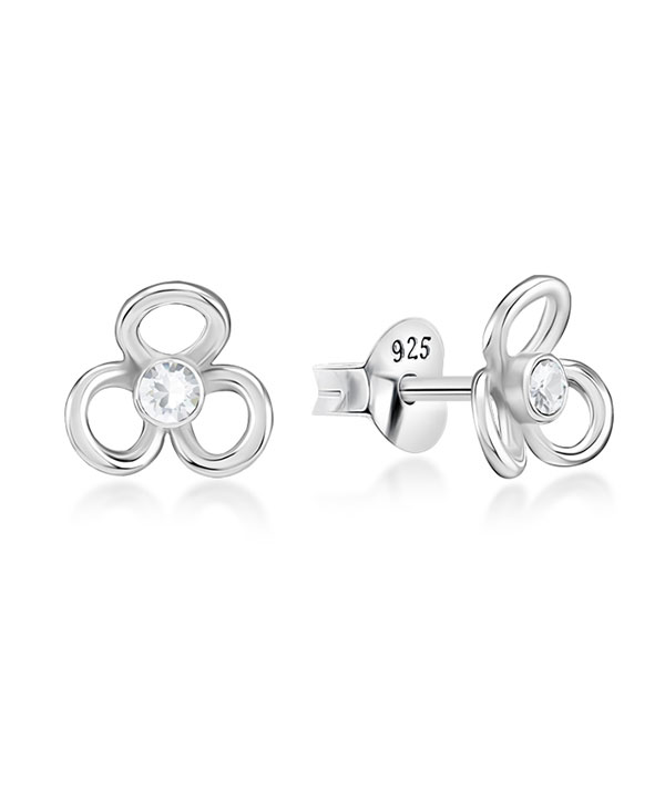 925 Sterling silver stud with crystals.