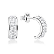 925 Sterling silver stud with multi crystals.